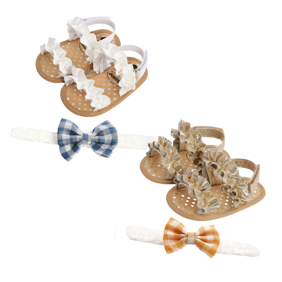 Sandals 6-18M Flat Heel Princess Shoes Set - Coco Potato - dresses and partywear for little girls