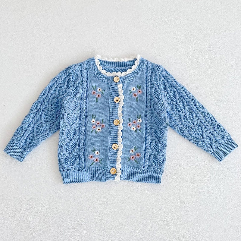 Embroidered Knitted 3M-3yrs Cardigan - Coco Potato - dresses and partywear for little girls