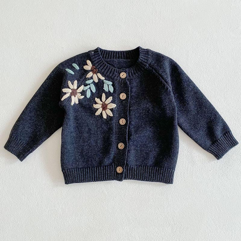 Embroidered Knitted 3M-3yrs Cardigan - Coco Potato - dresses and partywear for little girls
