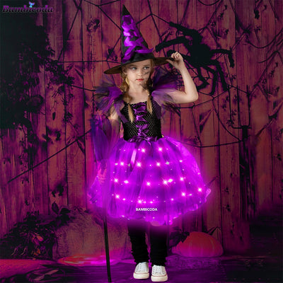LED Light Up Witch Set 2-12yrs Halloween - Coco Potato - dresses and partywear for little girls