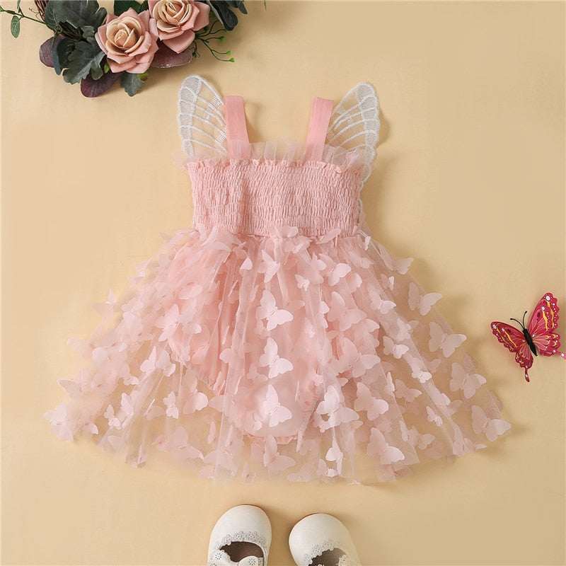Butterfly Wings 6-24M Romper Dress - Coco Potato - dresses and partywear for little girls
