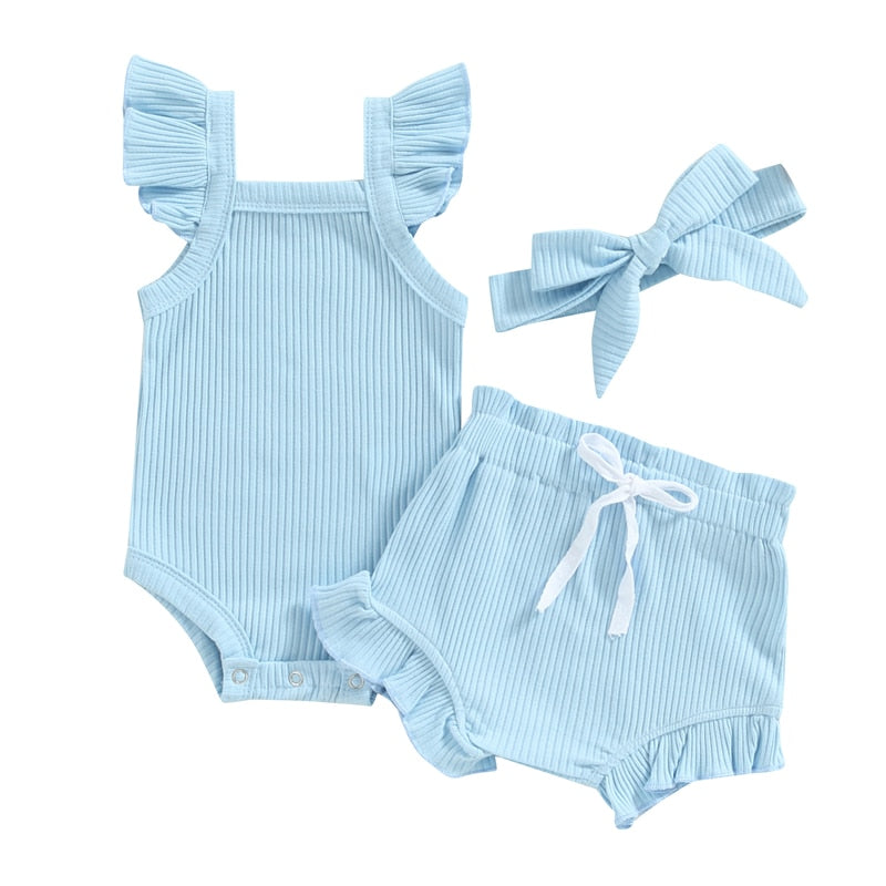 Solid Lovely 3-18M Romper Set - Coco Potato - dresses and partywear for little girls