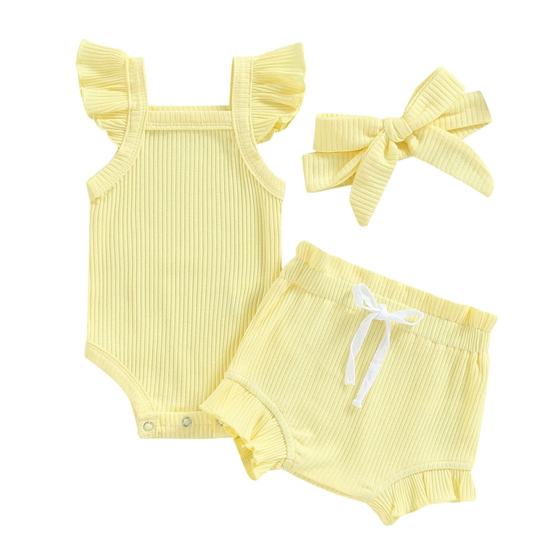 Solid Lovely 3-18M Romper Set - Coco Potato - dresses and partywear for little girls