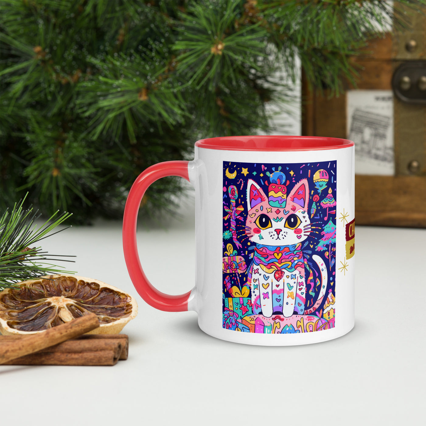 Cat Christmas GiftMug with Color Inside - Coco Potato - dresses and partywear for little girls