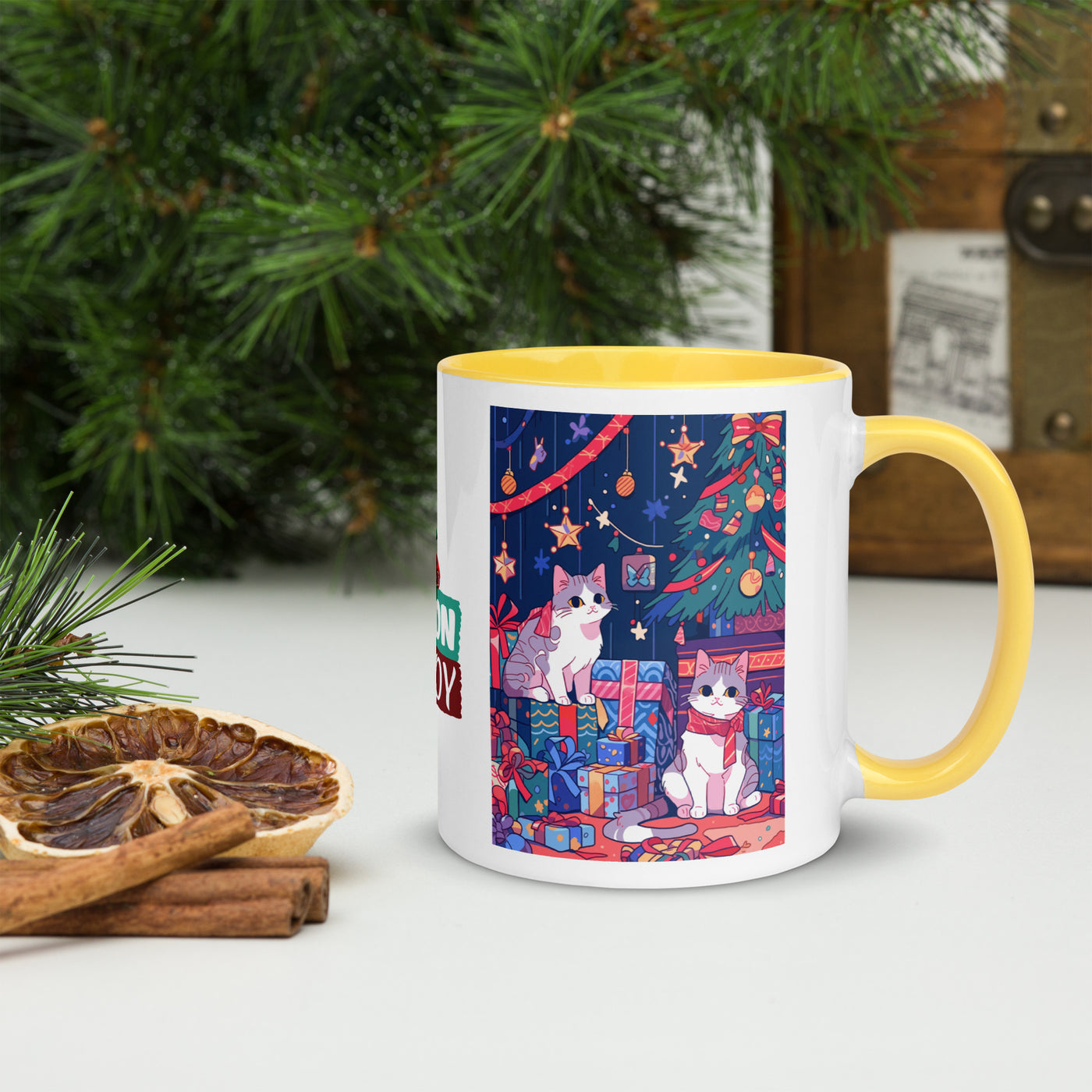 Cat Christmas Gift Mug with Color Inside - Coco Potato - dresses and partywear for little girls