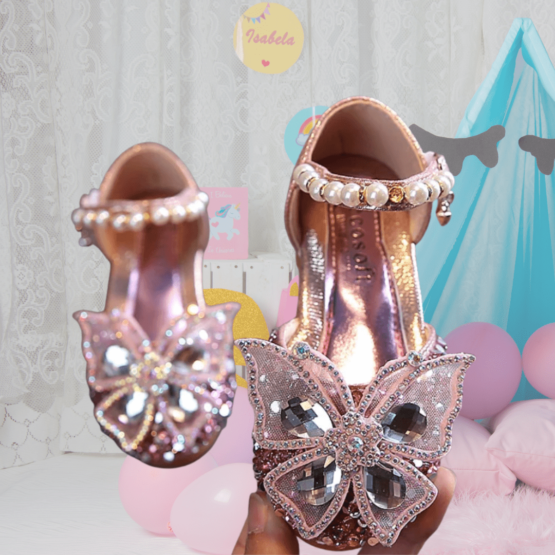 Butterfly Pearl Rhinestone Shoes - Coco Potato - dresses and partywear for little girls