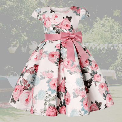 Retro Floral Bowknot 2-10T Dress - Coco Potato - dresses and partywear for little girls
