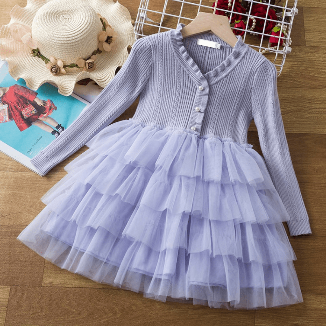 Knitted Tulle 3-8yrs Dress - Coco Potato - dresses and partywear for little girls