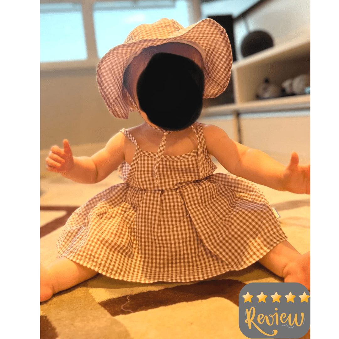 Plaid 3M-3yrs Romper Dress W/Hat - Coco Potato - dresses and partywear for little girls