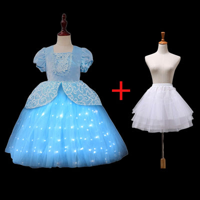 LED Light Up Cinderella Inspired 3-10yrs Dress - Coco Potato - dresses and partywear for little girls