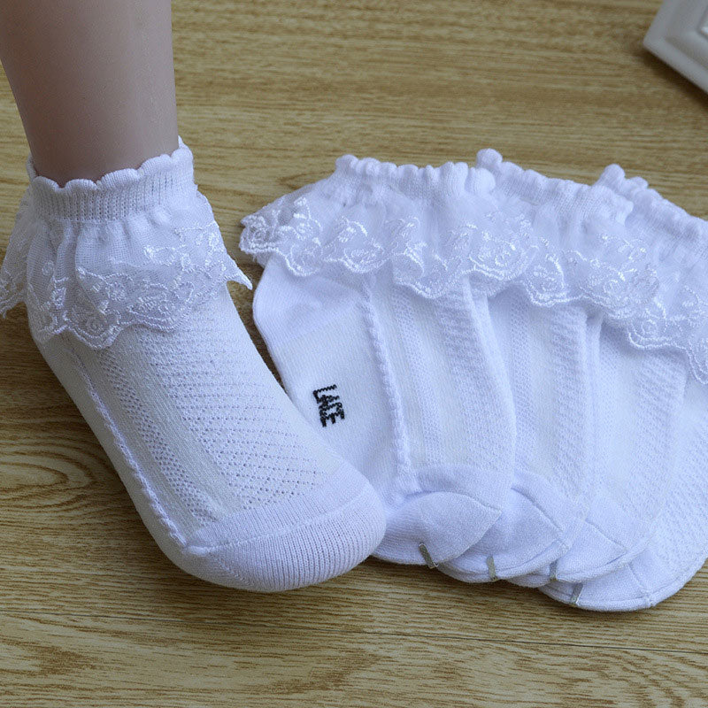10 Pairs/Lot Lace Ruffle Mesh Ankle Short Cotton Socks 1-12yrs Baby Toddler Girl Socks - Coco Potato - dresses and partywear for little girls