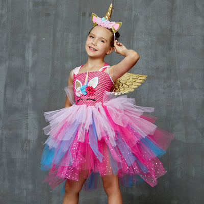 Glittery Unicorn Dress 2-12yrs Toddler Girl Dress - Coco Potato - dresses and partywear for little girls