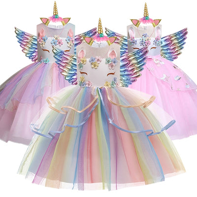 Wing Unicorn Dress 3-10yrs Toddler Girl Dress - Coco Potato - dresses and partywear for little girls