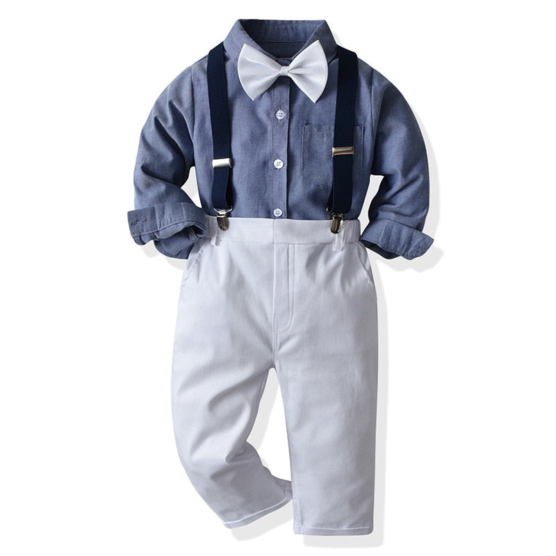 「$39.99 Sale code: 3pcs」3Pcs Suit Set Bowtie Shirt Pants 24M-6yrs Boy Suit Set - Coco Potato - dresses and partywear for little girls