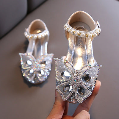 Butterfly Pearl Rhinestone Shoes Princess Girl Shoes - Coco Potato - dresses and partywear for little girls