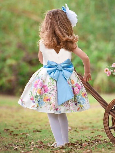 Flower Prints V-back Dress 3-9yrs Toddler Girl Dress - Coco Potato - dresses and partywear for little girls