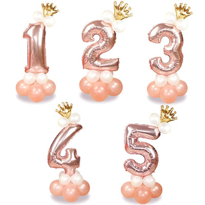 13 Pcs Golden Number Balloon Set Party Decor - Coco Potato - dresses and partywear for little girls