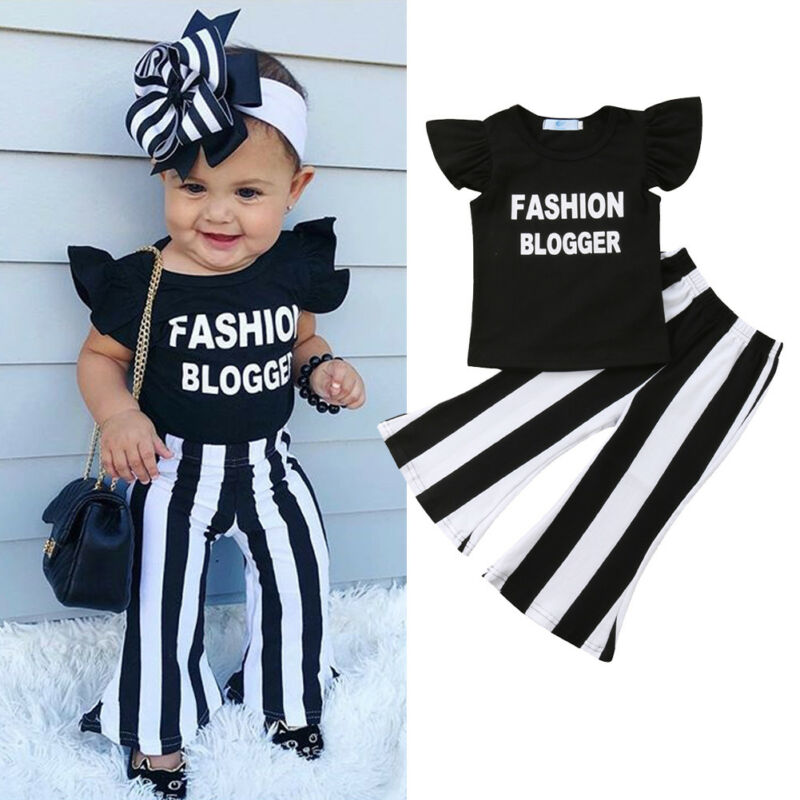 2Pcs Set Fashion Blogger Top Pants 2-6yrs Toddler Girl Clothes - Coco Potato - dresses and partywear for little girls