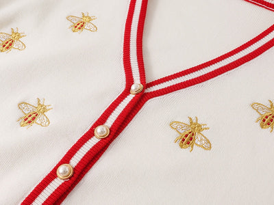 Gucci Inspired Bee Embroidery Cardigan - Coco Potato - dresses and partywear for little girls