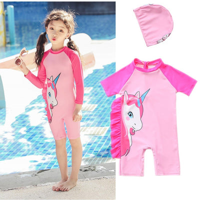 UPF 50+ Long Short Sleeves Quick Dry Swimwear 12M-8T Baby Toddler Girl Swimming Suit - Coco Potato - dresses and partywear for little girls