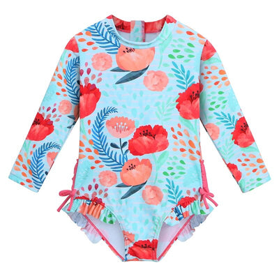 UPF50+ Long Sleeve Infant Bathing Suits 6M-6T Baby Toddler Girl Swimsuit - Coco Potato - dresses and partywear for little girls