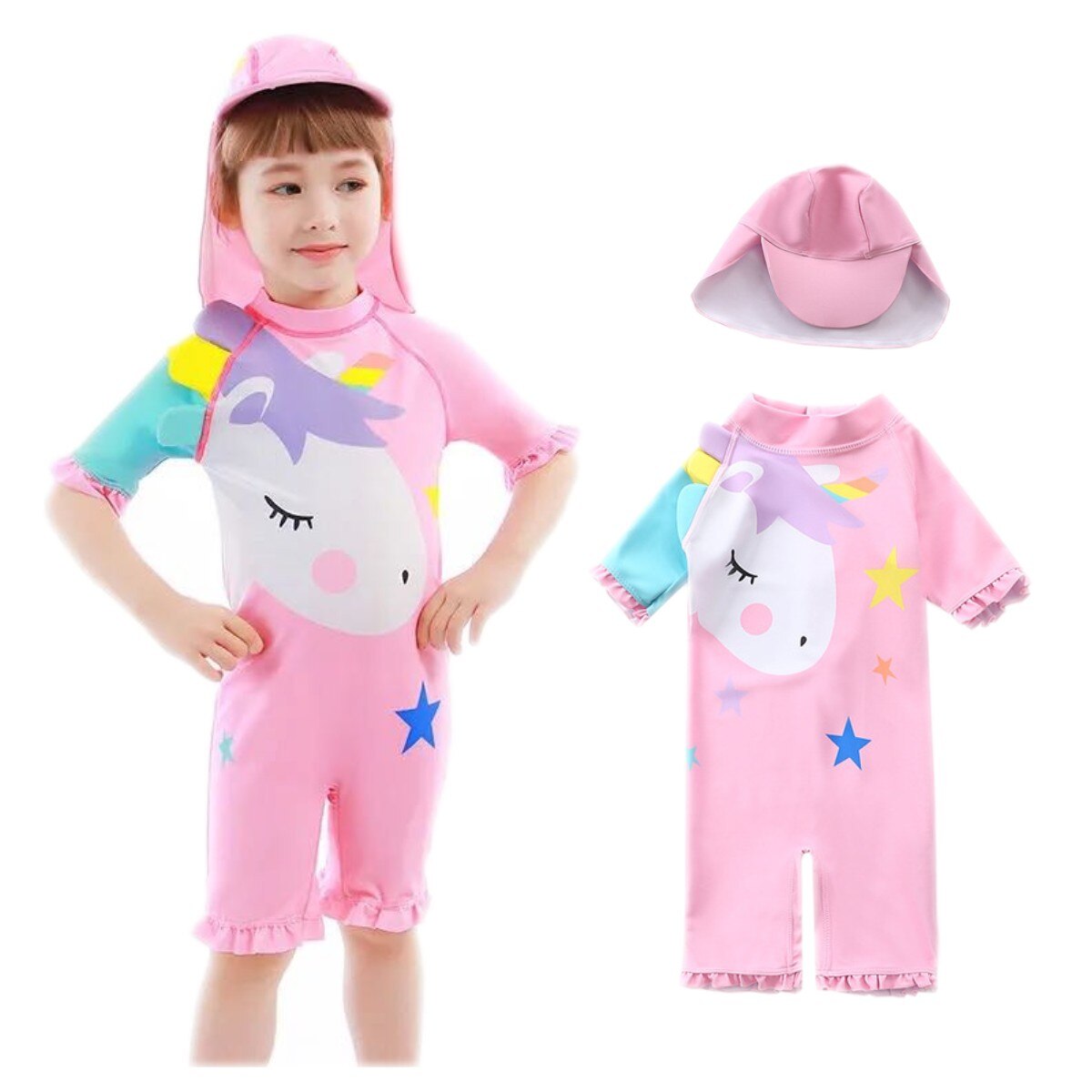 UPF 50+ Long Short Sleeves Quick Dry Swimwear 12M-8T Baby Toddler Girl Swimming Suit - Coco Potato - dresses and partywear for little girls