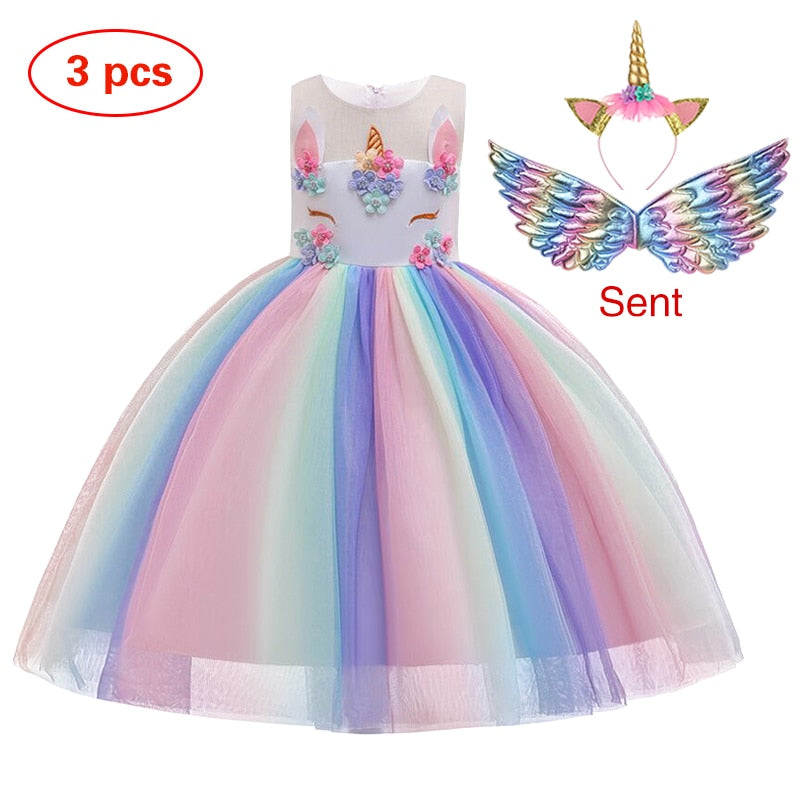 Wing Unicorn Dress 3-10yrs Toddler Girl Dress - Coco Potato - dresses and partywear for little girls