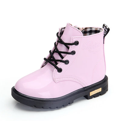 PU Leather Waterproof Martin Boots Boys Girls Shoes - Coco Potato - dresses and partywear for little girls
