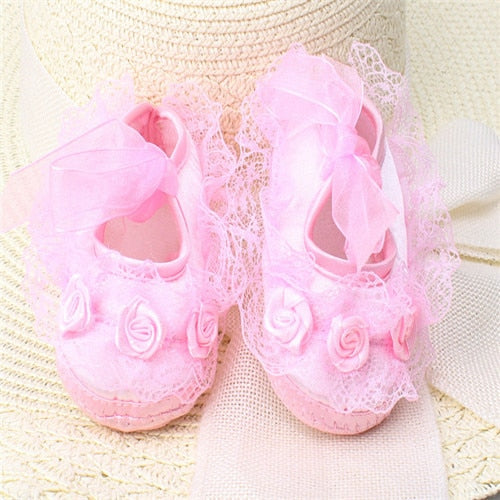 Baby Lace Flower 0-9M Shoes - Coco Potato - dresses and partywear for little girls