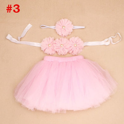 3Pcs Photography Skirt 0-3M Set - Coco Potato - dresses and partywear for little girls