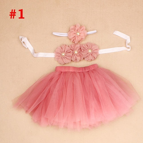 3Pcs Photography Skirt 0-3M Set - Coco Potato - dresses and partywear for little girls