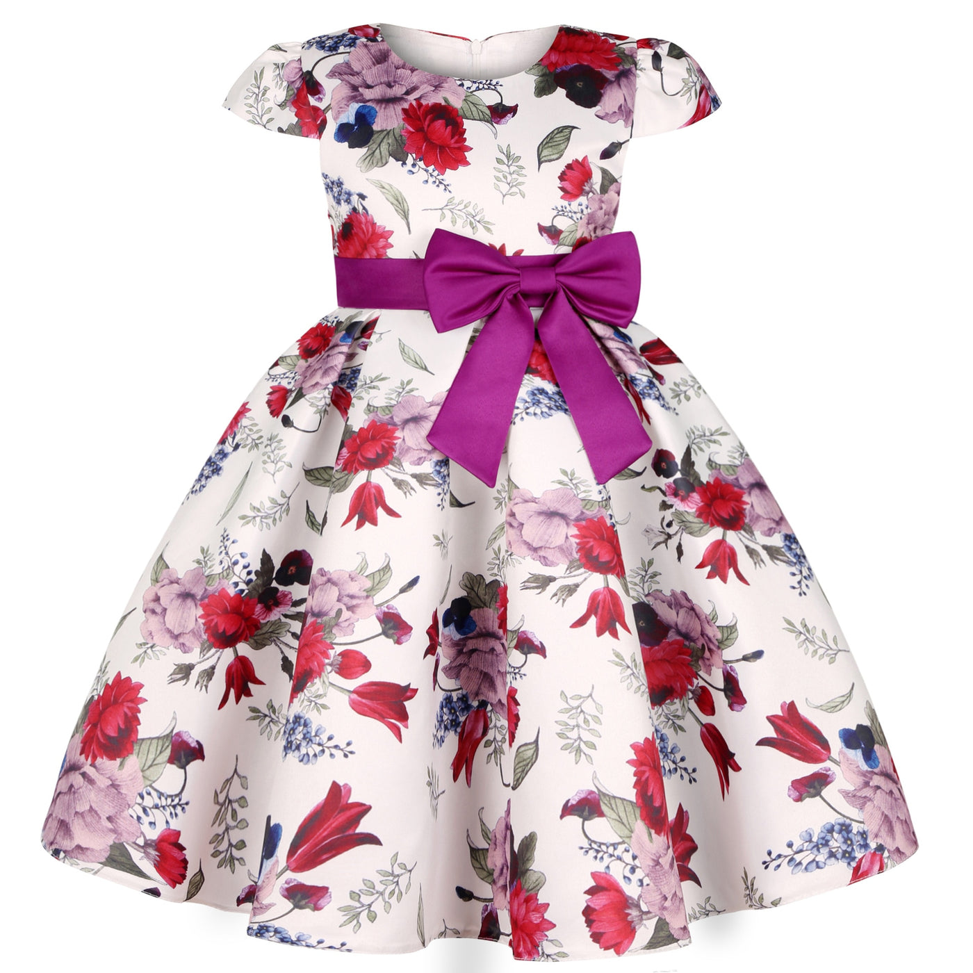 Retro Floral Bowknot Dress 2-10T Toddler Girl Dress - Coco Potato - dresses and partywear for little girls