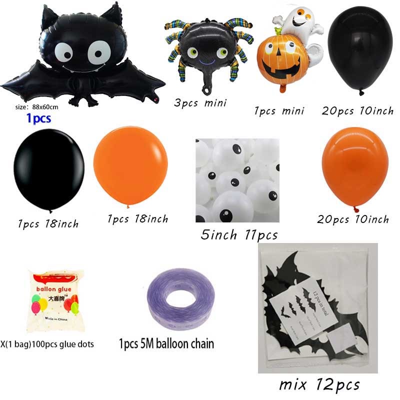 72Pcs Halloween Decor Balloon Garland - Coco Potato - dresses and partywear for little girls