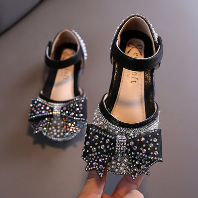 Bowknot Pearl Rhinestone Shoes Princess Girl Shoes - Coco Potato - dresses and partywear for little girls