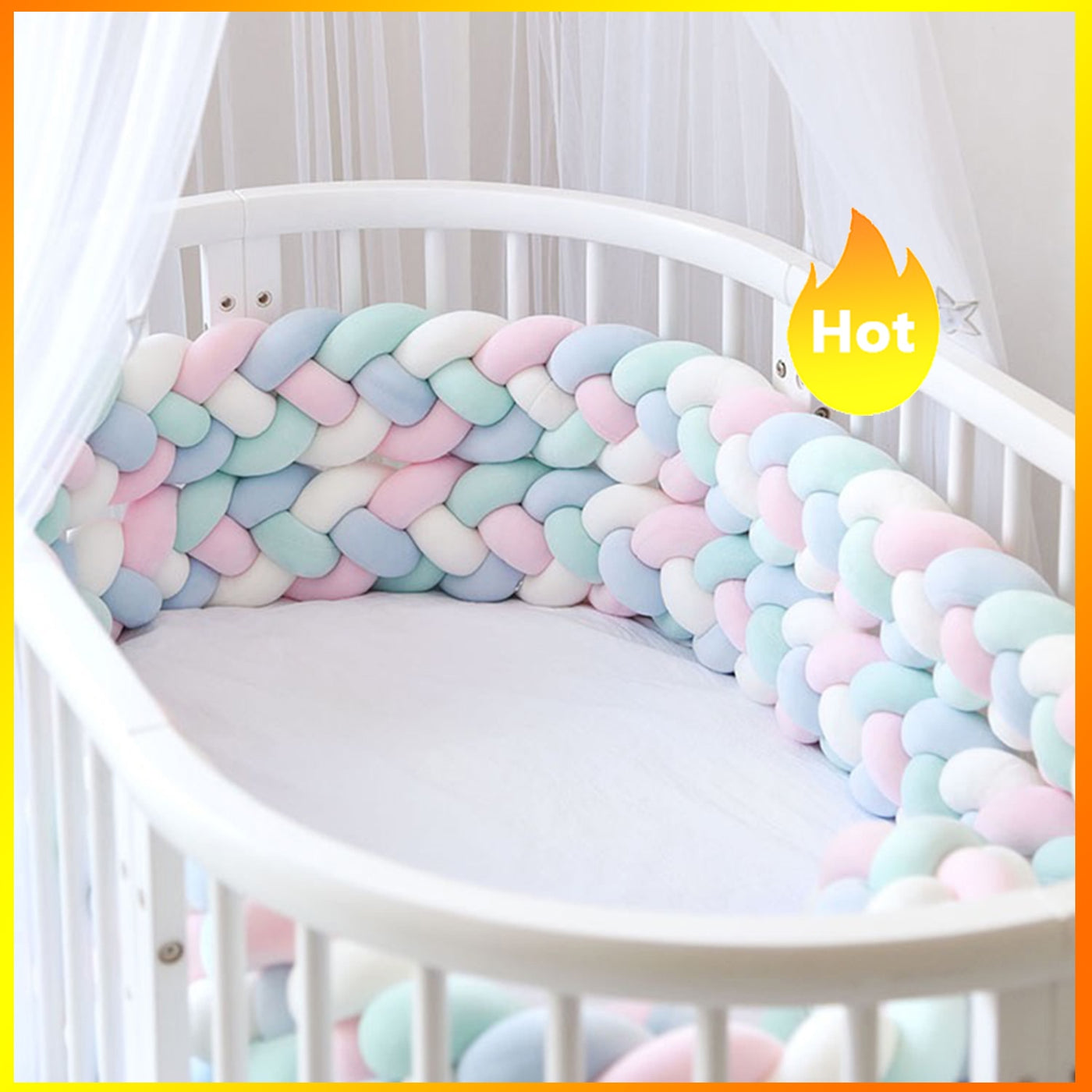 Knotted Braided Bed Bumper Room Decor Home - Coco Potato - dresses and partywear for little girls