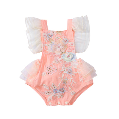 Sweet Embroidered 6-24M Romper Dress - Coco Potato - dresses and partywear for little girls