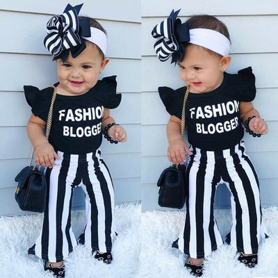 2Pcs Set Fashion Blogger Top Pants 2-6yrs Toddler Girl Clothes - Coco Potato - dresses and partywear for little girls