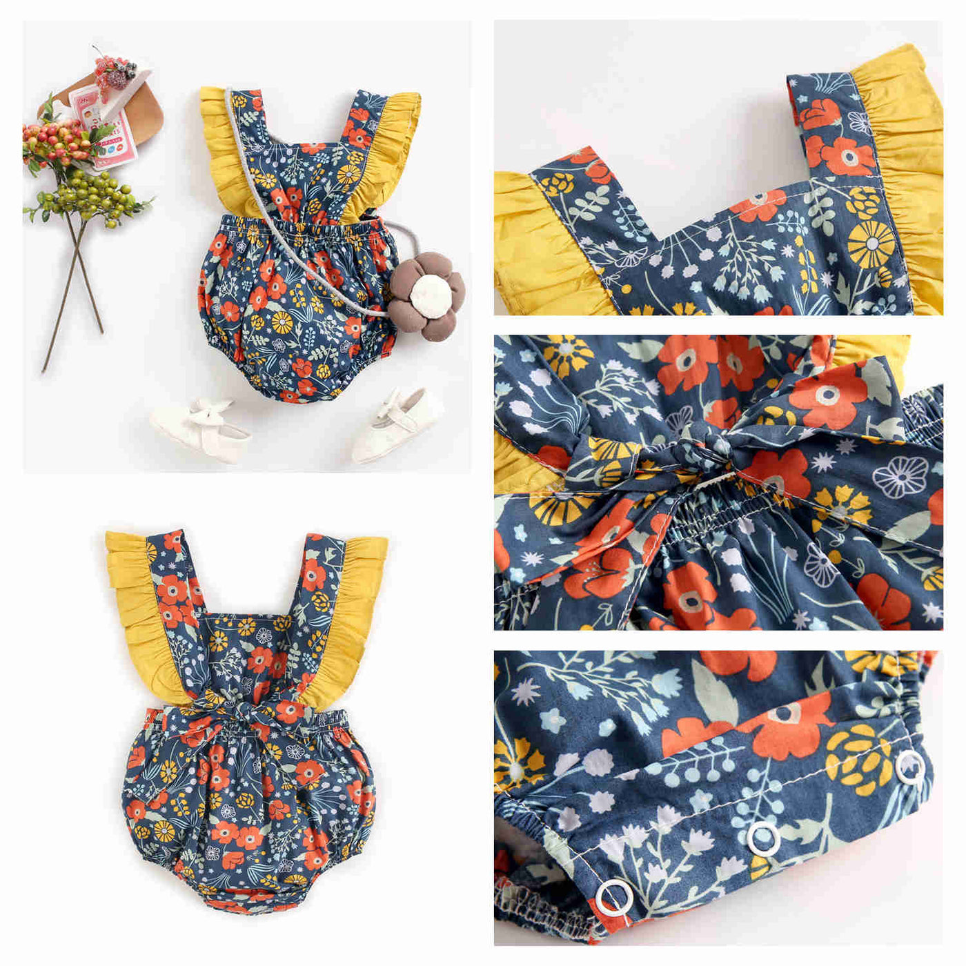 Flower Romper 0-3yrs Jumpsuit - Coco Potato - dresses and partywear for little girls