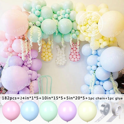 DIY 126/182 Pcs Macaron Rainbow Arch Balloon Set Party Decor - Coco Potato - dresses and partywear for little girls