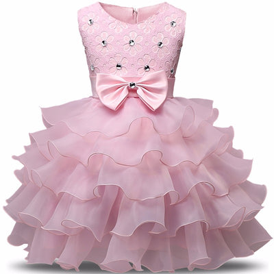 Rhinestone Rose Lace Tutu Dress 3M-8yrs Baby Toddler Girl Dress - Coco Potato - dresses and partywear for little girls