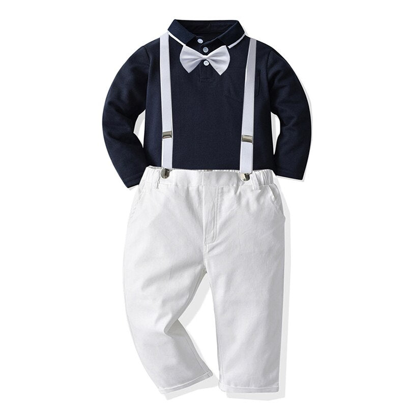 「$39.99 Sale code: 3pcs」3Pcs Suit Set Bowtie Shirt Pants 24M-6yrs Boy Suit Set - Coco Potato - dresses and partywear for little girls