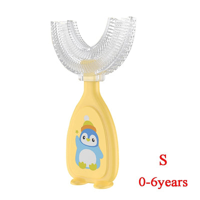 2-6yrs Kids Toothbrush Penguin 360 Degree U-shaped Silicone Toothbrush - Coco Potato - dresses and partywear for little girls