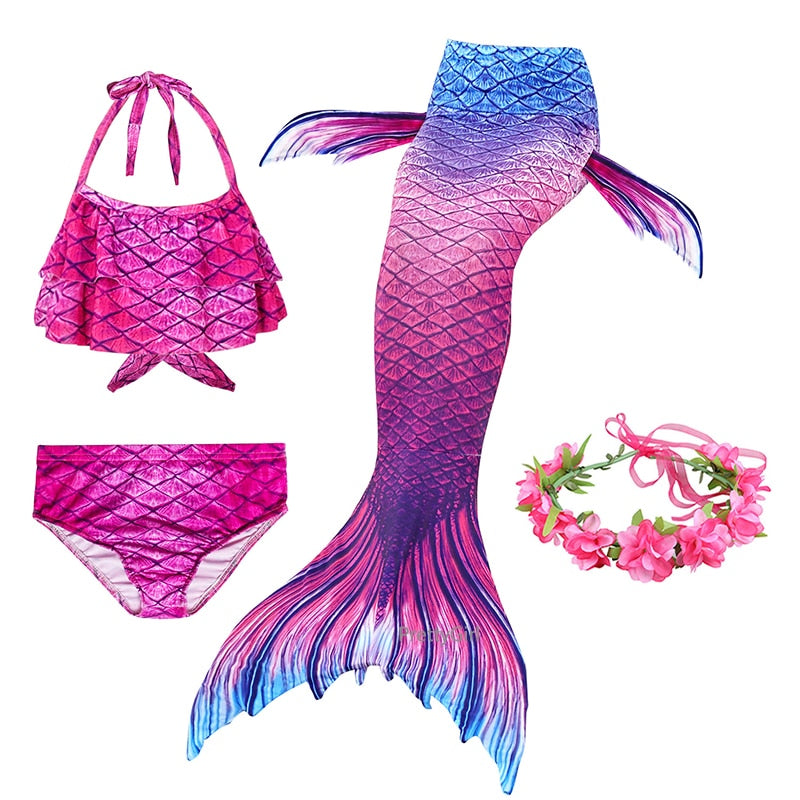 4 Pcs Mermaid Swimsuit for Photoshoot 3-12T Toddler Girl Swimsuit - Coco Potato - dresses and partywear for little girls