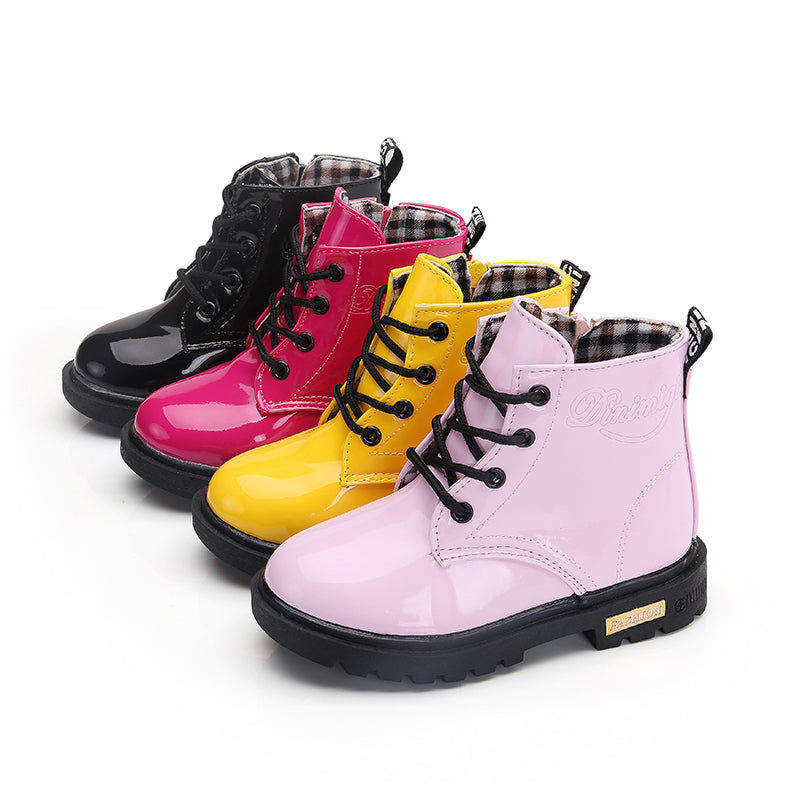 PU Leather Waterproof Martin Boots Boys Girls Shoes - Coco Potato - dresses and partywear for little girls