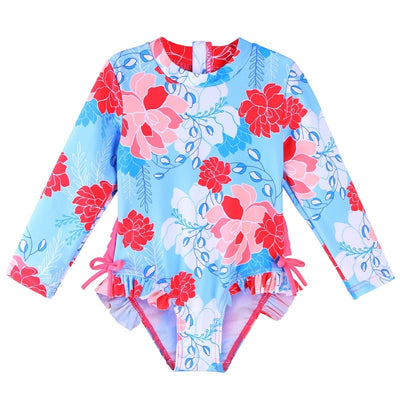 UPF50+ Long Sleeve Infant Bathing Suits 6M-6T Baby Toddler Girl Swimsuit - Coco Potato - dresses and partywear for little girls