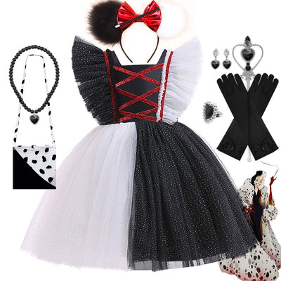 Cruella Inspired Costume 2-10yrs Toddler Girl Dress - Coco Potato - dresses and partywear for little girls