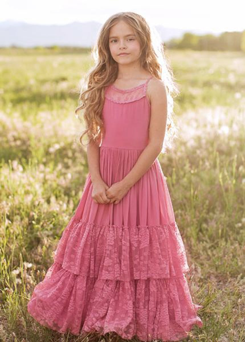 Boho Lace Chiffon Dress 2-12yrs Toddler Girl Dress - Coco Potato - dresses and partywear for little girls