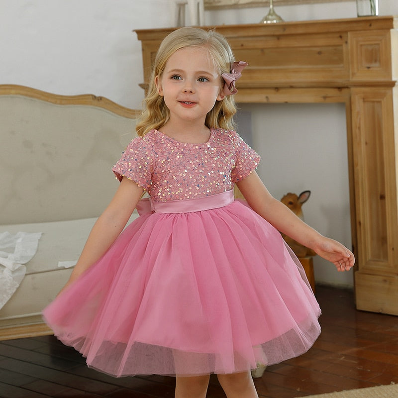 Sequins Voile Gown 3-8yrs Toddler Girl Dress - Coco Potato - dresses and partywear for little girls