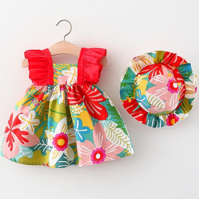 Fly Sleeve 6M-4yrs Dress W/Hat - Coco Potato - dresses and partywear for little girls