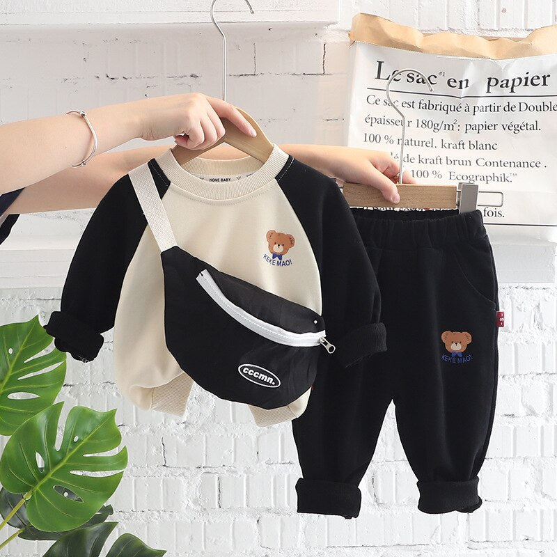 Cute Bear 2Pcs Set Sweatshirt Pants 9M-5yrs Boys Girls Clothes - Coco Potato - dresses and partywear for little girls